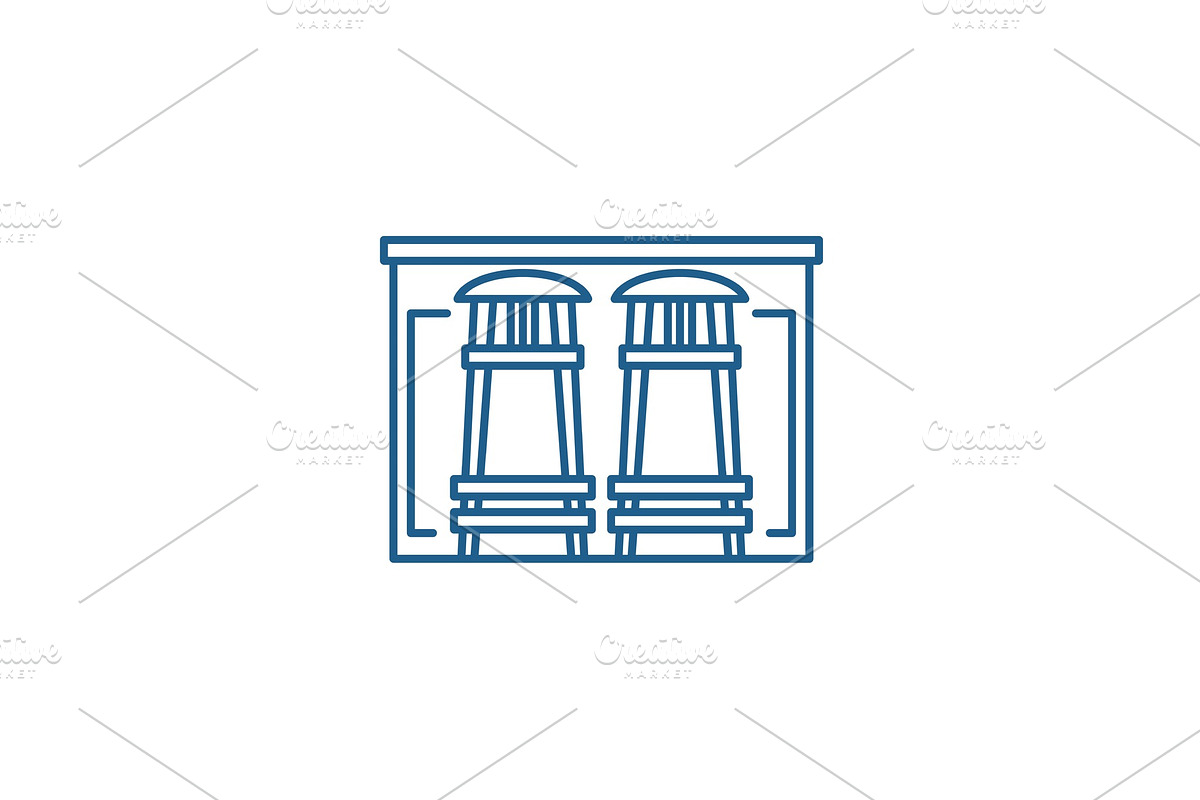 Bar counter line icon concept. Bar in Illustrations - product preview 8