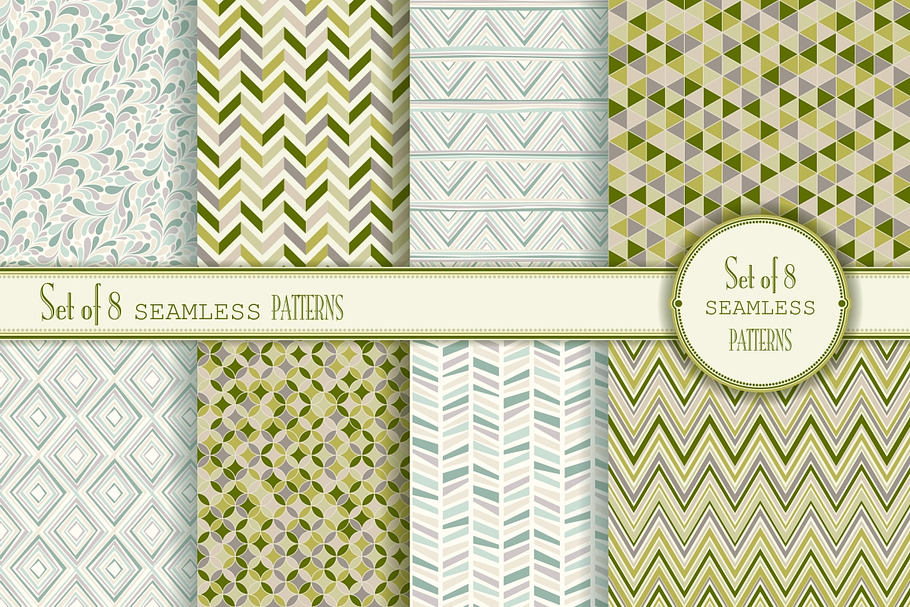 Set of 8 seamless Geometry Patterns in Patterns - product preview 8
