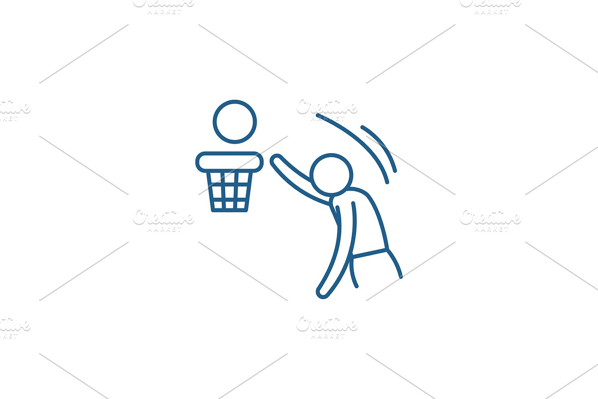 Basketball line icon concept in Illustrations - product preview 8