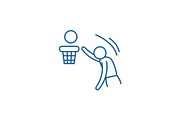 Basketball line icon concept