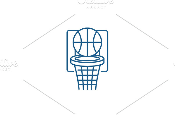 Basketball play line icon concept