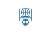 Basketball play line icon concept