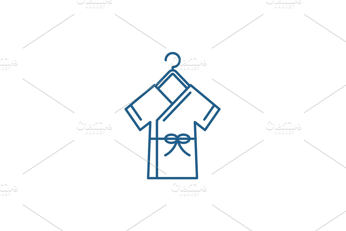 Bathrobe line icon concept. Bathrobe in Illustrations - product preview 8