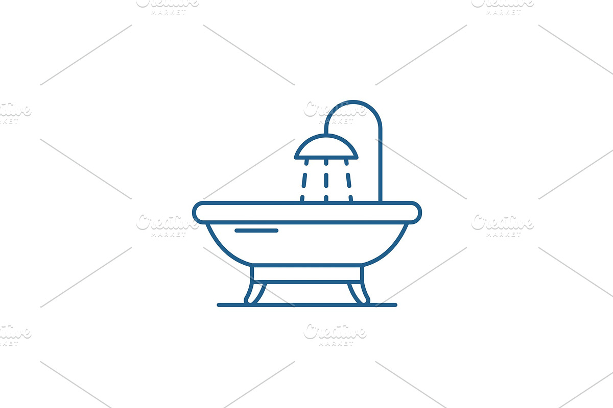 Bathroom line icon concept. Bathroom in Objects - product preview 8