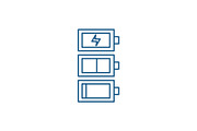 Battery charge line icon concept