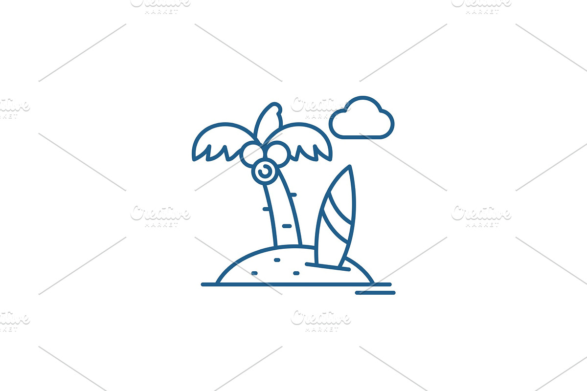 Beach holiday line icon concept in Objects - product preview 8