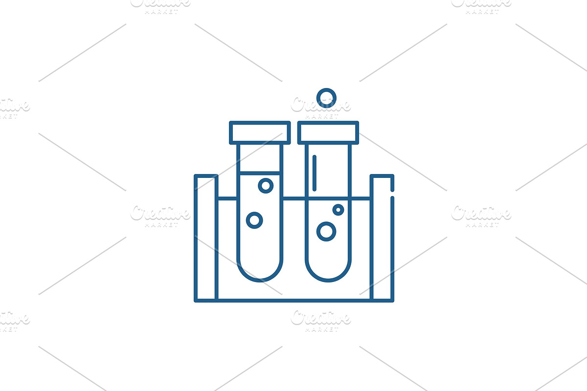Beakers line icon concept. Beakers in Illustrations - product preview 8