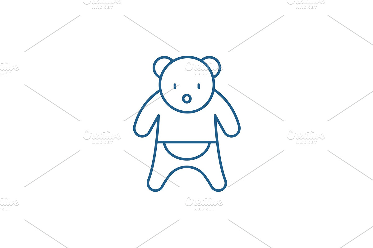Bear line icon concept. Bear flat in Illustrations - product preview 8