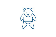 Bear line icon concept. Bear flat
