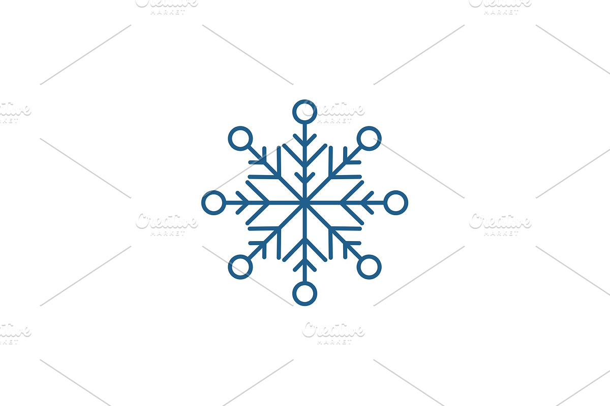 Beautiful snowflake line icon in Objects - product preview 8