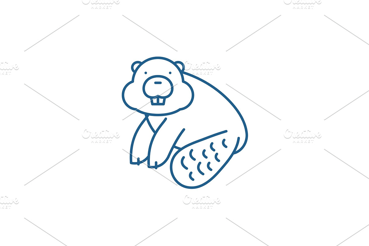 Beaver line icon concept. Beaver in Illustrations - product preview 8