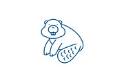 Beaver line icon concept. Beaver