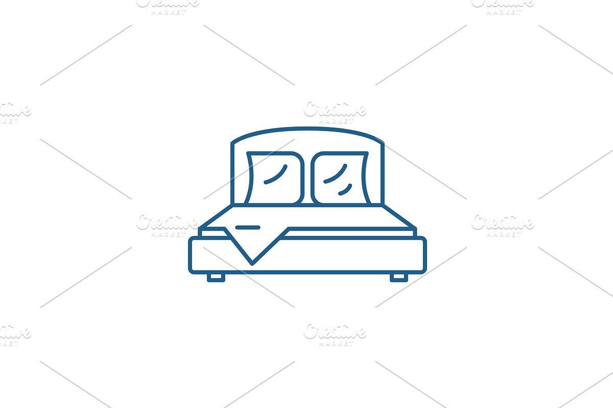 Bedroom line icon concept. Bedroom in Objects - product preview 8