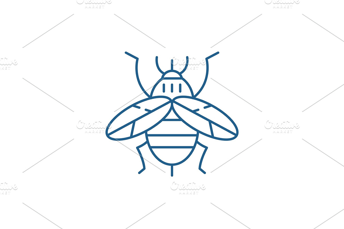 Bee line icon concept. Bee flat in Illustrations - product preview 8