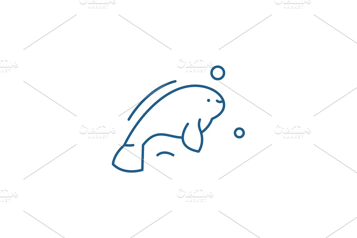 Beluga line icon concept. Beluga in Illustrations - product preview 8
