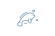 Beluga line icon concept. Beluga