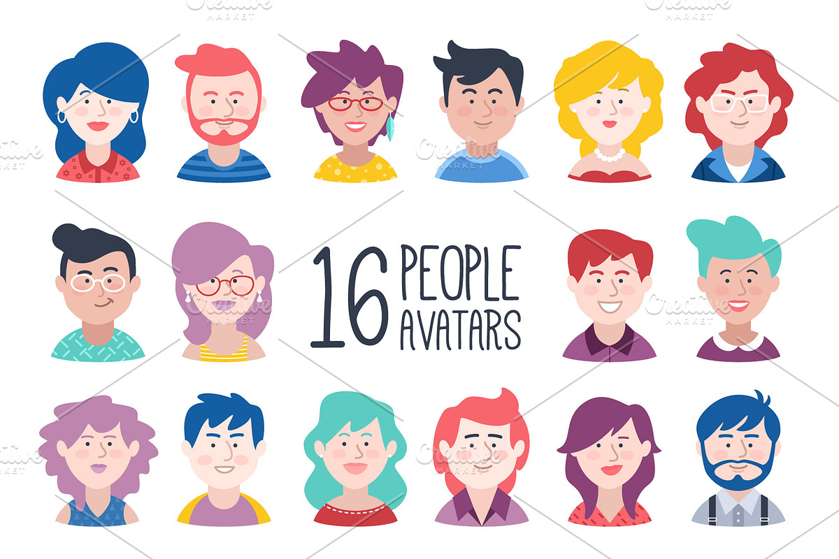 People avatar set in Illustrations - product preview 8