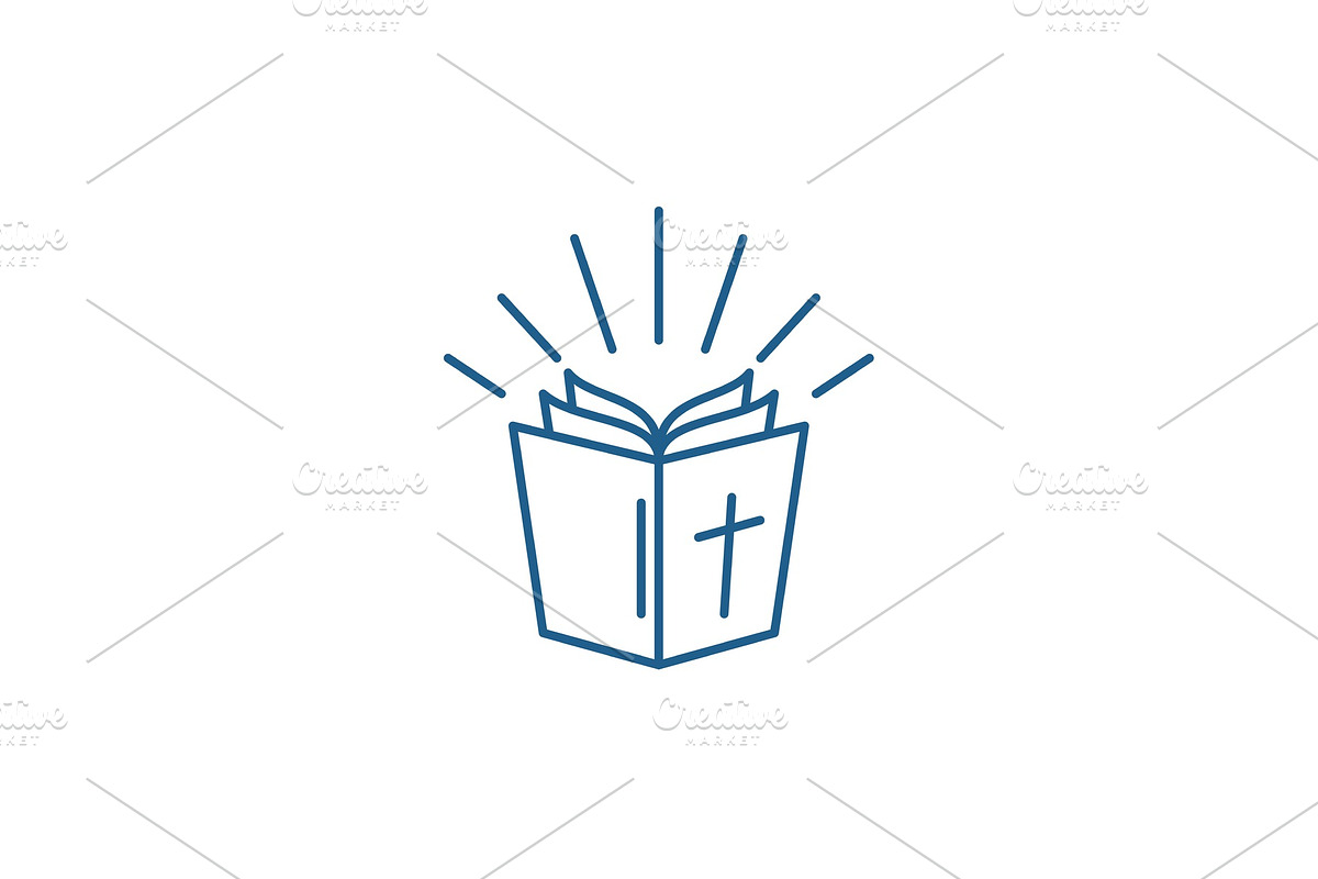 Bible line icon concept. Bible flat in Illustrations - product preview 8