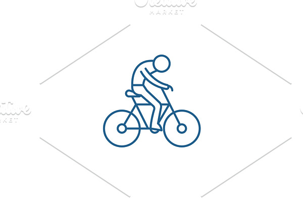 Bicycle race line icon concept