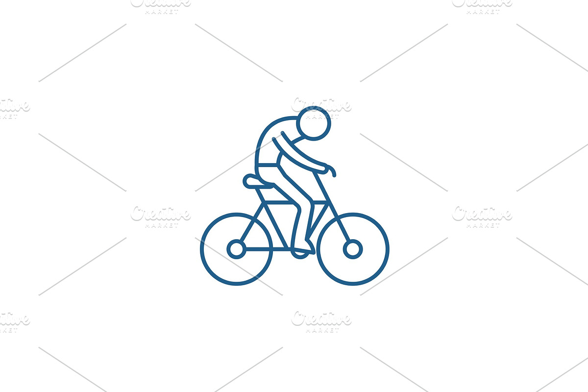 Bicycle race line icon concept in Illustrations - product preview 8
