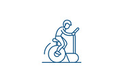 Bicycle training line icon concept