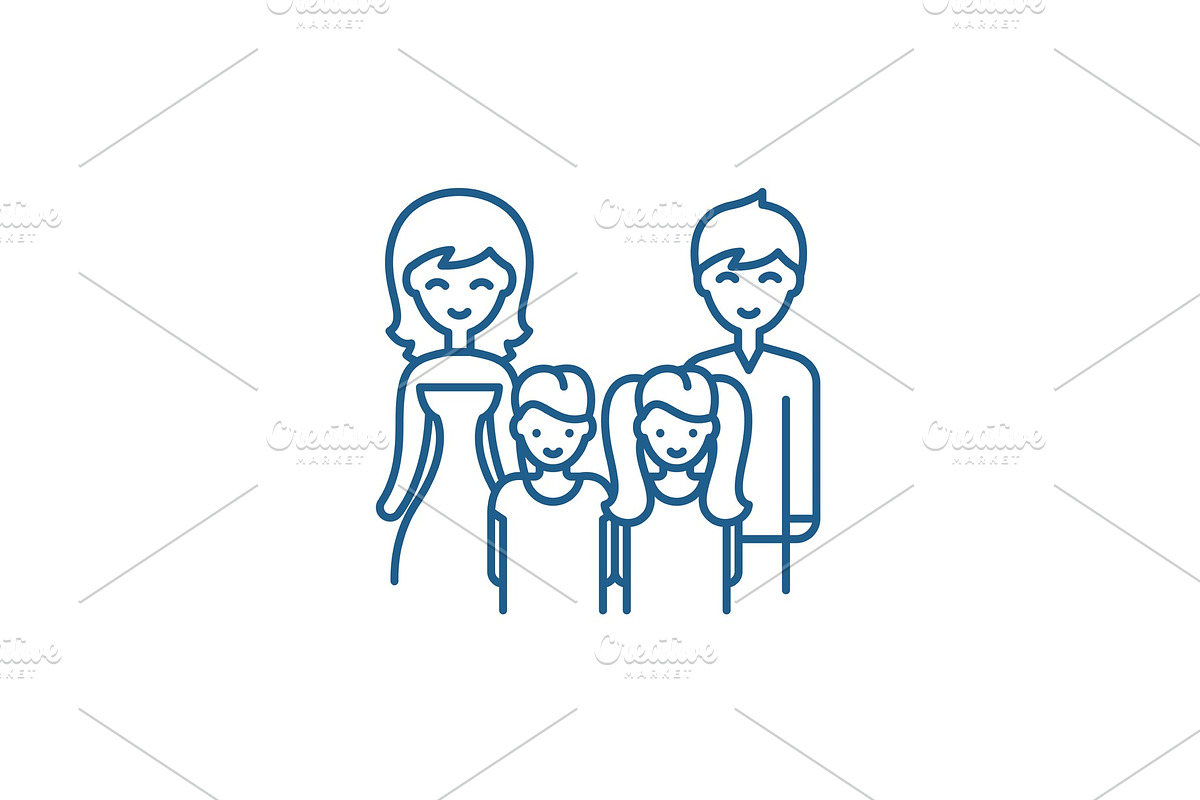 Big family line icon concept. Big in Illustrations - product preview 8