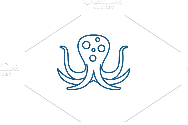Big octopus line icon concept. Big