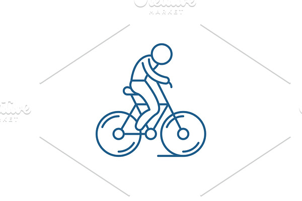 Biking line icon concept. Biking