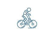 Biking line icon concept. Biking