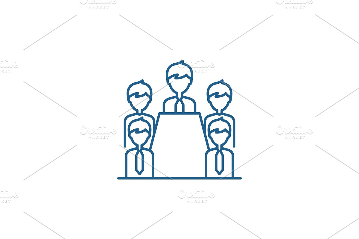 Board of directors line icon concept in Illustrations - product preview 8
