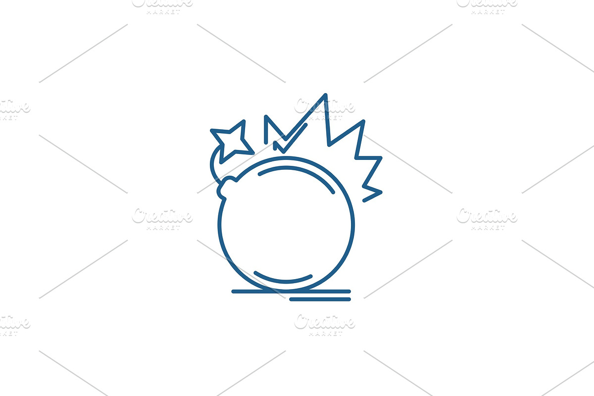 Bomb line icon concept. Bomb flat in Objects - product preview 8