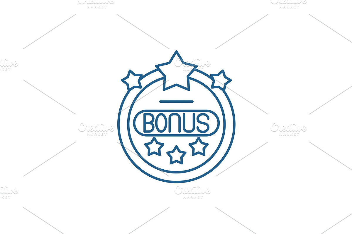 Bonus chip line icon concept. Bonus in Illustrations - product preview 8
