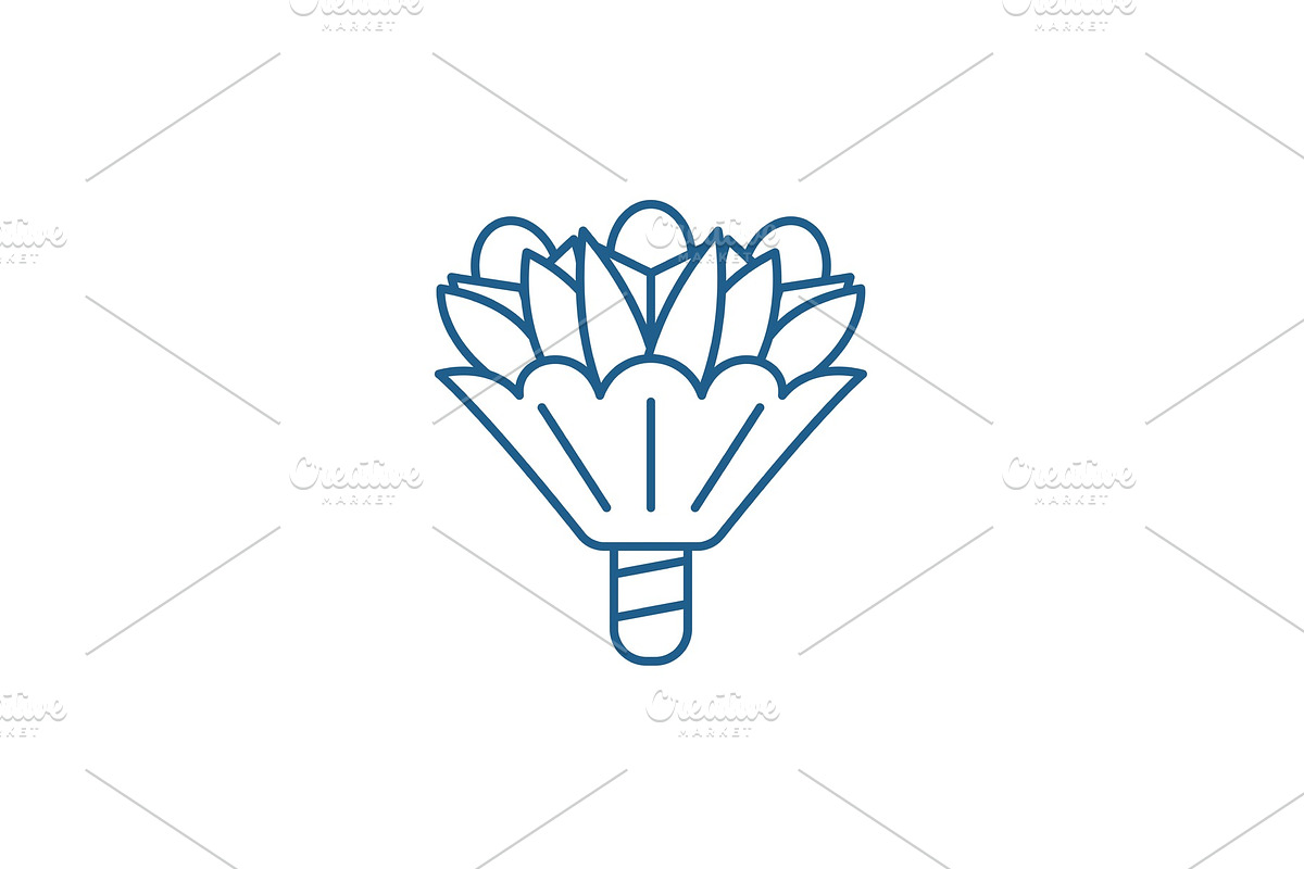 Bouquet of flowers line icon concept in Illustrations - product preview 8