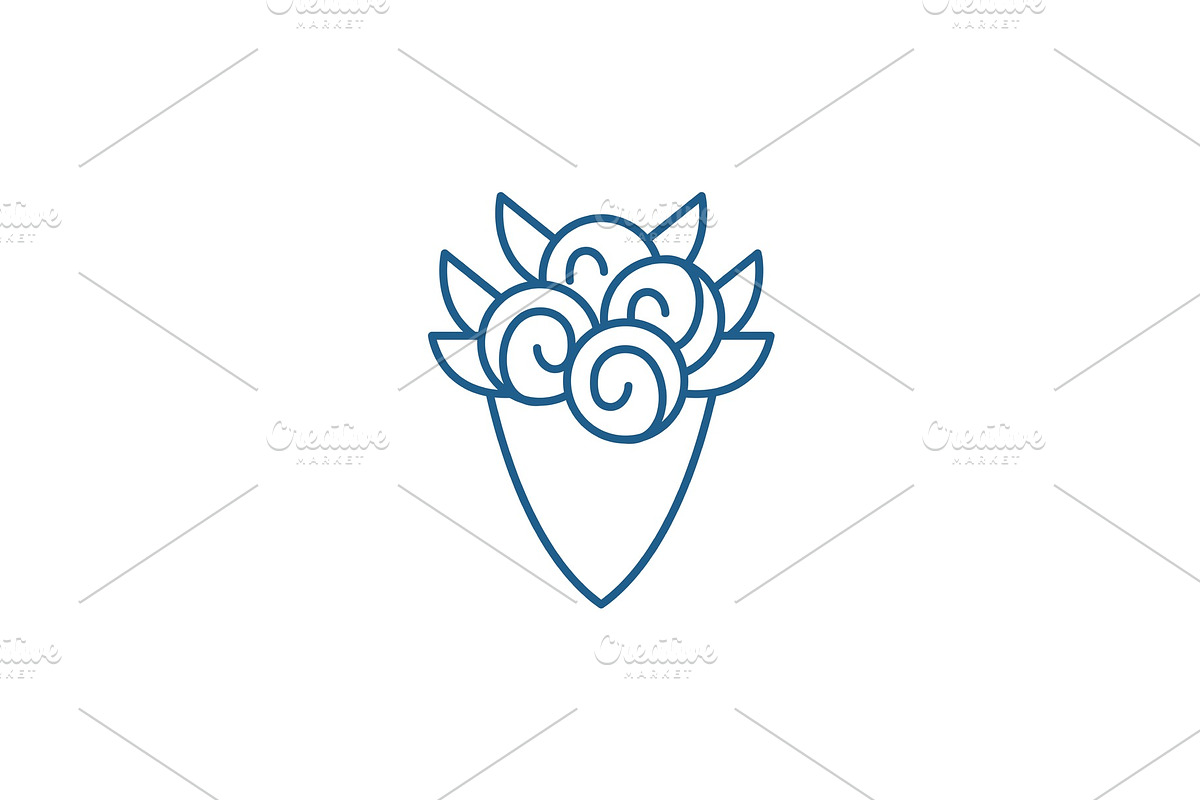 Bouquet of roses line icon concept in Illustrations - product preview 8