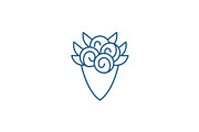 Bouquet of roses line icon concept