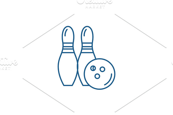 Bowling line icon concept. Bowling