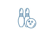 Bowling line icon concept. Bowling