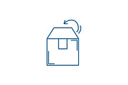 Box packing line icon concept. Box