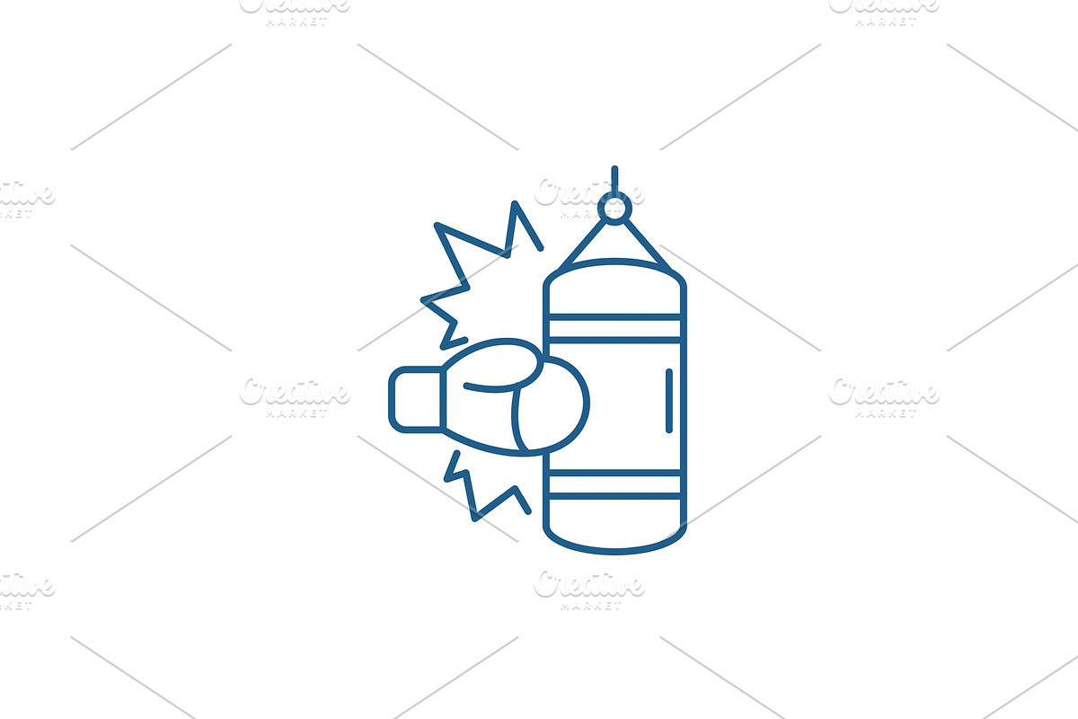 Boxing line icon concept. Boxing in Illustrations - product preview 8