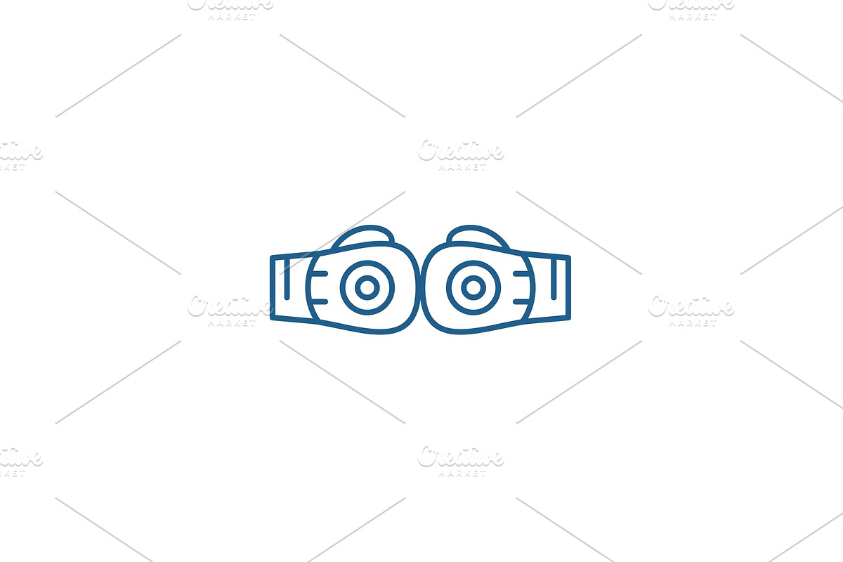 Boxing gloves line icon concept in Illustrations - product preview 8