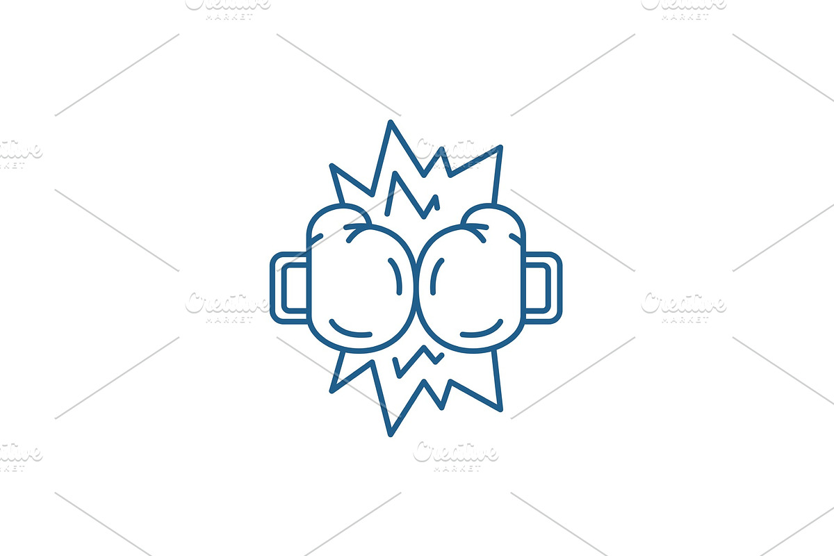 Boxing tournament line icon concept in Illustrations - product preview 8