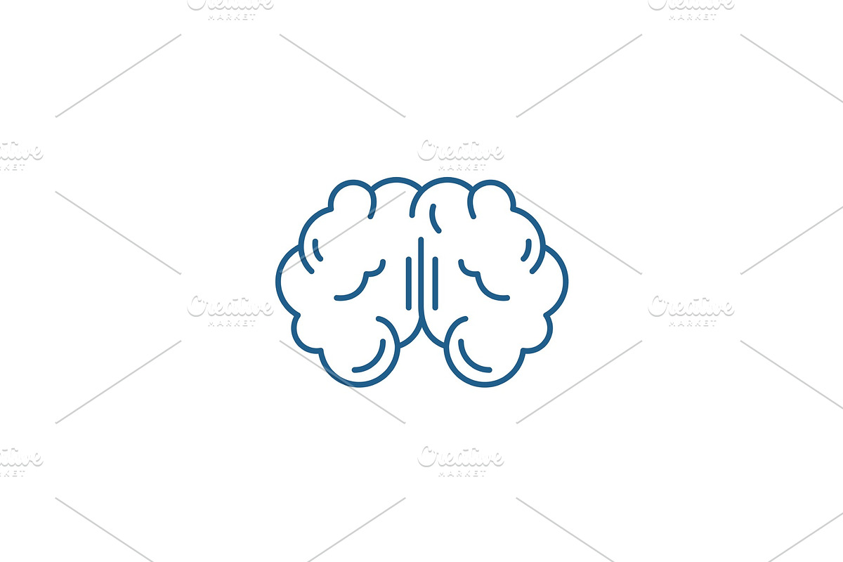 Brain line icon concept. Brain flat in Illustrations - product preview 8