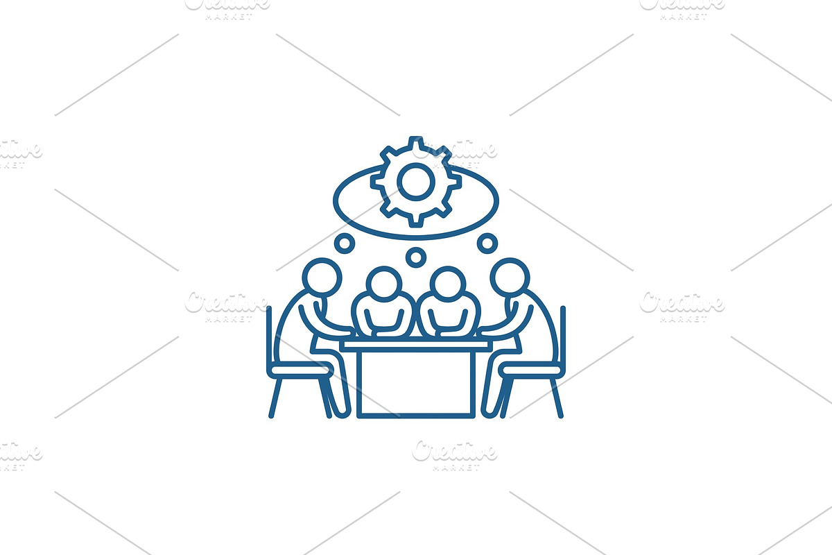Brainstorming line icon concept in Illustrations - product preview 8