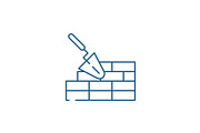 Brickwork line icon concept