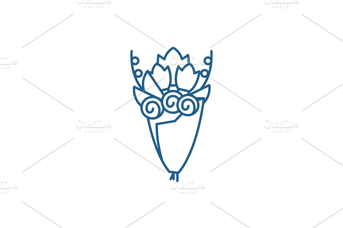 Bridal bouquet line icon concept in Illustrations - product preview 8