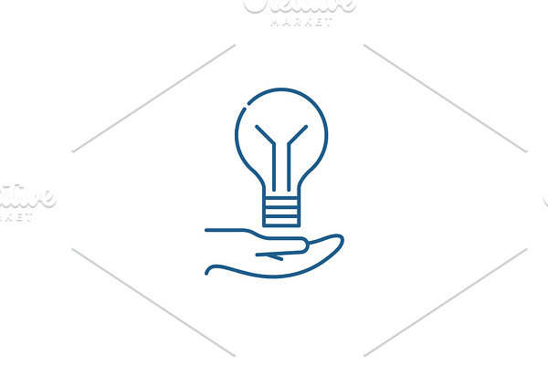 Bright idea line icon concept