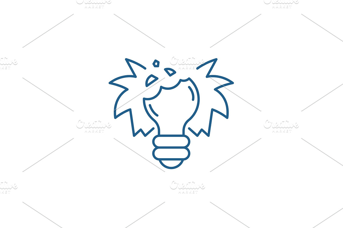 Broken dreams line icon concept in Illustrations - product preview 8