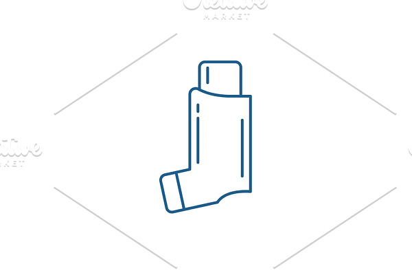 Bronchial asthma line icon concept