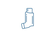 Bronchial asthma line icon concept