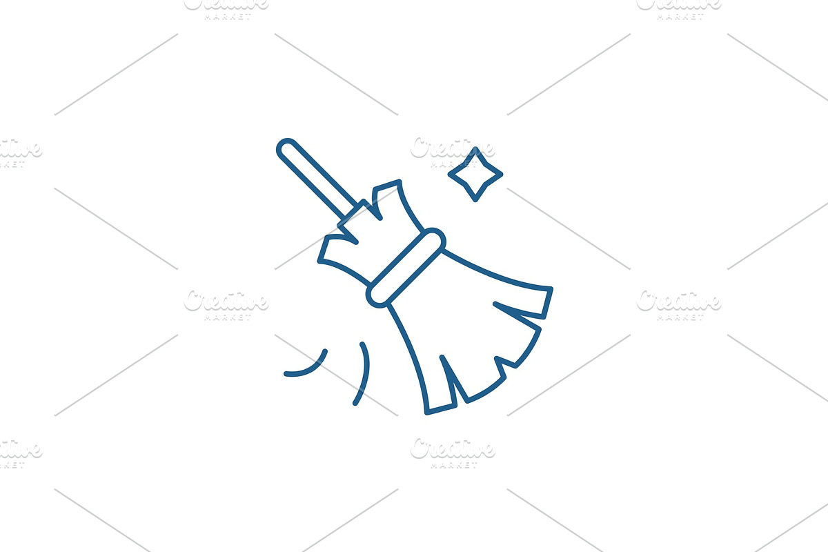 Broom line icon concept. Broom flat in Objects - product preview 8